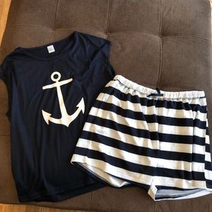 Nautical anchor themed pajama set